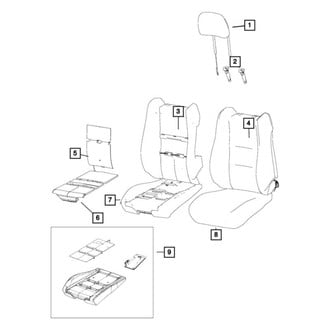 Dodge OE - Front Left Seat Back Cushion Cover