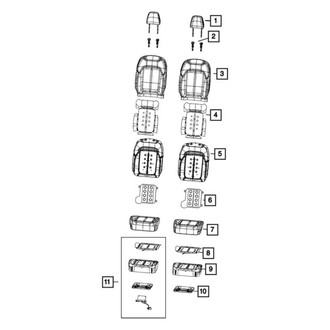Jeep OE - Front Left Seat Back Cushion Cover