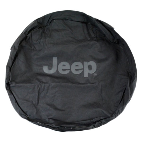 Mopar® - 29"-30" Deluxe Anti-Theft Black Spare Tire Cover with Gray Jeep Logo