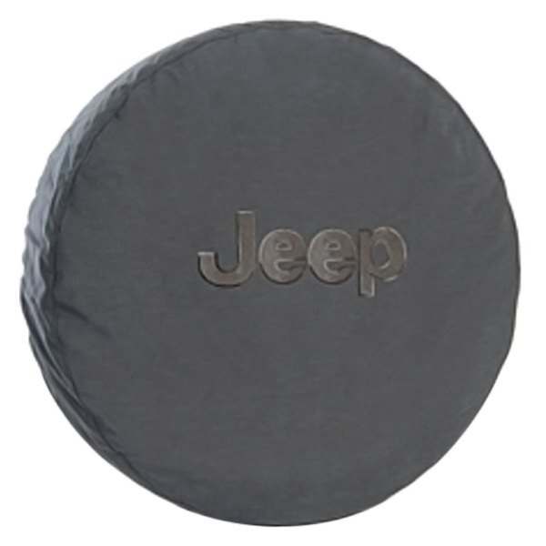 Mopar® - 32" Premium Black Spare Tire Cover with Black Jeep Logo