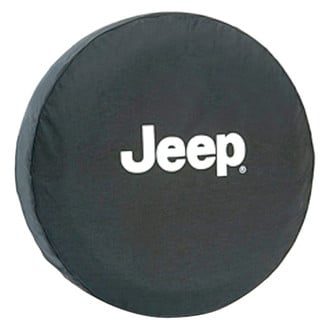 Mopar® - 29" Premium Black Spare Tire Cover with White Jeep Logo