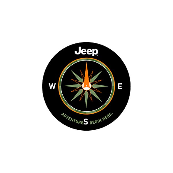 Mopar® - 28"-32" Premium Black Spare Tire Cover with Adventure Begins Here logo