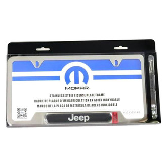 Mopar® - Polished Front License Plate Frame with Jeep Logo