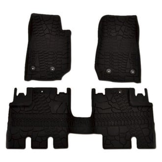 Mopar® - All Weather 1st & 2nd Row Black Rubber Floor Mat Set