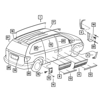 Mopar® - Upper Driver Side Quarter Panel Molding