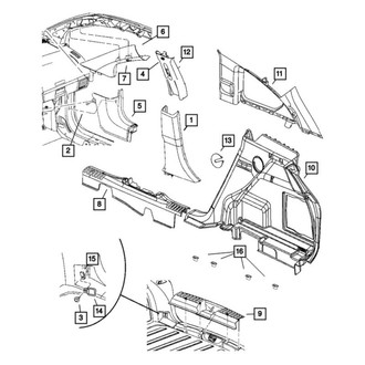Mopar® - Lower Passenger Side Door Pillar Post Trim Set