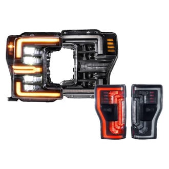 Morimoto® - XB™ Driver and Passenger Side Gloss Black DRL Bar Projector LED Headlights