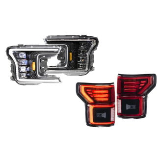 Morimoto® - XB™ Driver and Passenger Side Gloss Black Sequential DRL Bar Projector LED Headlight Kits with Red Tail Lights