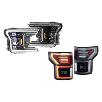 Morimoto® - XB™ Driver and Passenger Side Gloss Black Sequential DRL Bar Projector LED Headlight Kits with Smoke Tail Lights