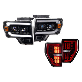 Morimoto® - XB™ Evo Hybrid Driver and Passenger Side Black Sequential DRL Bar Projector LED Headlights