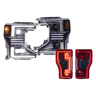 Morimoto® - XB™ Hybrid Driver and Passenger Side Black DRL Bar Projector LED Headlight Kits with Red Tail Lights OEM LED
