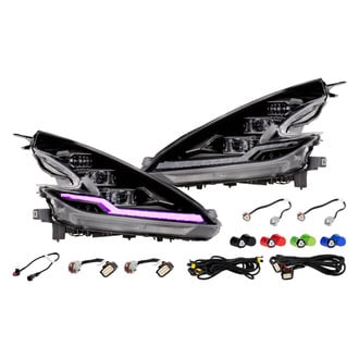 Morimoto® - XRGB™ Evo Driver and Passenger Side Black Projector LED Headlights with LED RGB DRL and Sequential Turn Signal