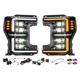 Morimoto® - XB™ Evo Driver and Passenger Side Black Sequential DRL Bar Projector LED Headlights