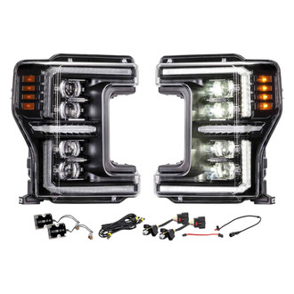 Morimoto® - XB™ Evo Hybrid Driver and Passenger Side Black DRL Bar Projector LED Headlights