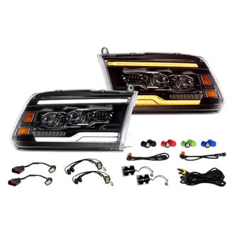Morimoto® - XB™ Evo Driver and Passenger Side Black Sequential DRL Bar Projector LED Headlights
