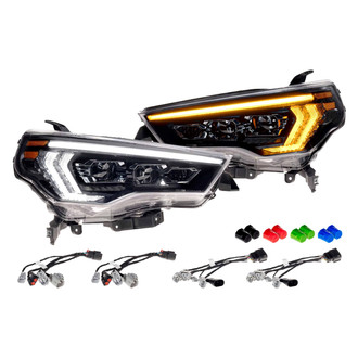 Morimoto® LF2-531 - XB™ Evo Driver and Passenger Side Black Sequential DRL Bar Projector LED Headlights