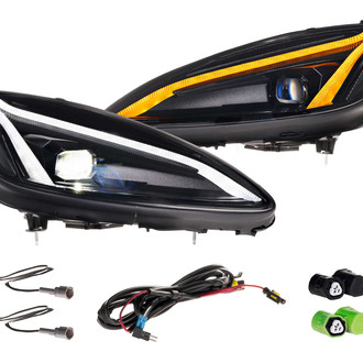 Morimoto® LF2-778 - XB™ Gen II Driver and Passenger Side Gloss Black Sequential DRL Bar Projector LED Headlights