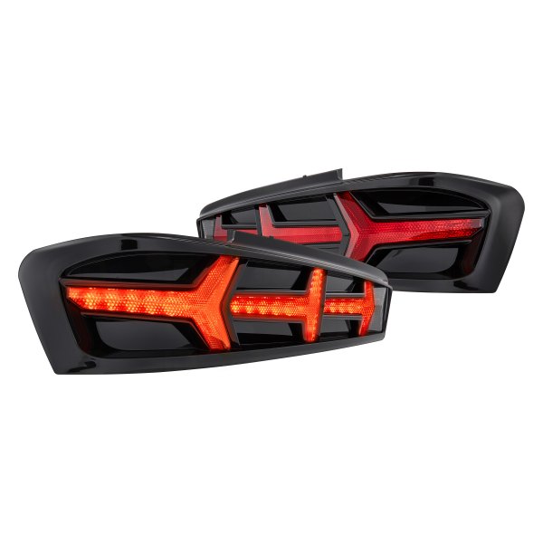 Morimoto® - XB™ Black/Red Sequential LED Tail Lights, Chevy Camaro