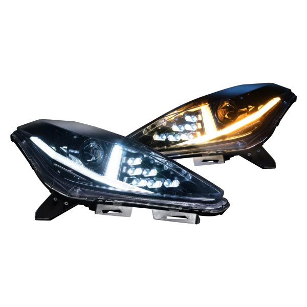 Morimoto® - XB™ Black Sequential DRL Bar Projector LED Headlights, Chevy Corvette