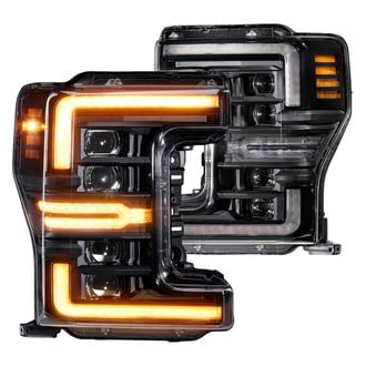 Morimoto® - XB™ Driver and Passenger Side Gloss Black DRL Bar Projector LED Headlights