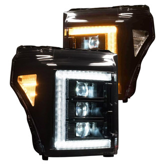 Morimoto® - XB™ Driver and Passenger Side Gloss Black Sequential DRL Bar Projector LED Headlights