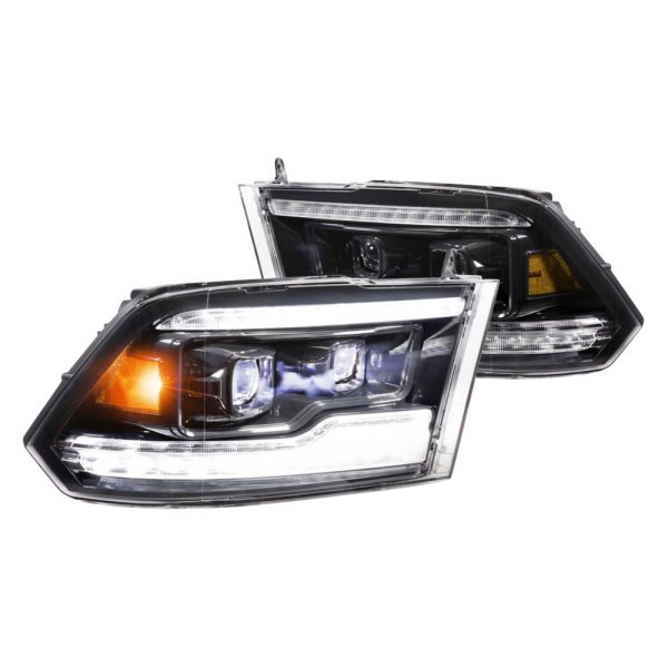 Morimoto® - XB™ Gloss Black DRL Bar Projector LED Headlights with Sequential Turn Signal, Dodge Ram