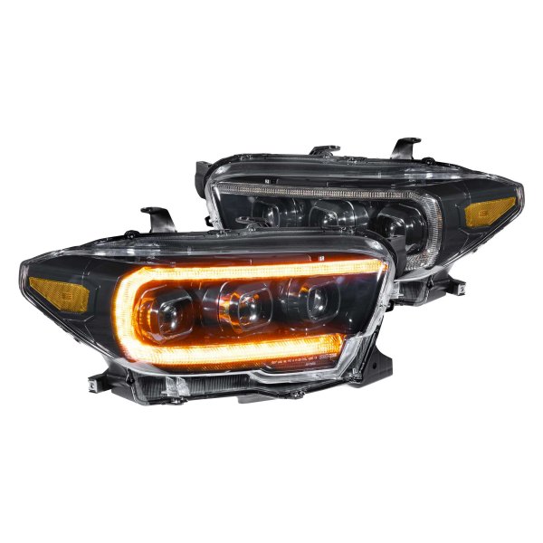 Morimoto® - XB™ Gloss Black Sequential DRL Bar Projector LED Headlights, Toyota Tacoma