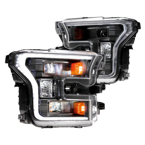 Morimoto® - XB™ Hybrid Black DRL Bar Projector LED Headlights, Ford F-150