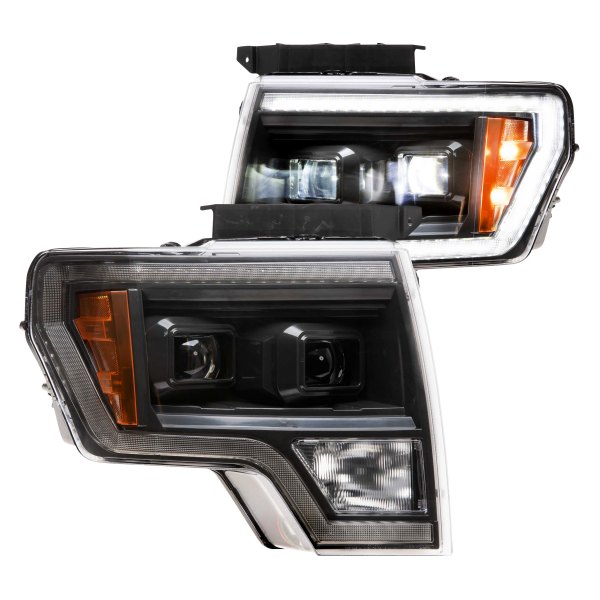 Morimoto® - XB™ Hybrid Gloss Graphite DRL Bar Projector LED Headlights, Ford F-150