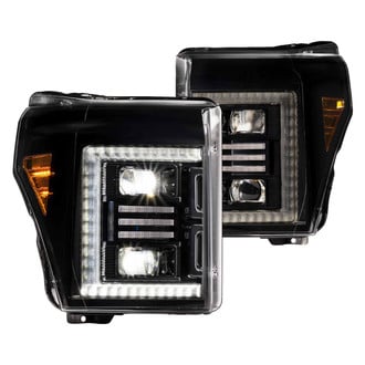 Morimoto® - XB™ Hybrid Driver and Passenger Side Gunmetal DRL Bar Projector LED Headlights