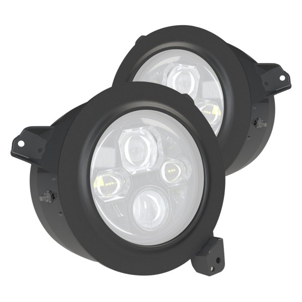 Morimoto® - 7" Round Black Headlight Adapters, Jeep Wrangler