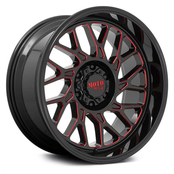 MOTO METAL® - MO805 Gloss Black with Red Milled Accents