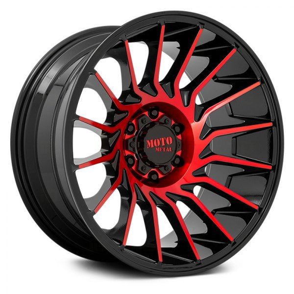MOTO METAL® - MO807 SHOCKWAVE Gloss Black Machined with Red Tint