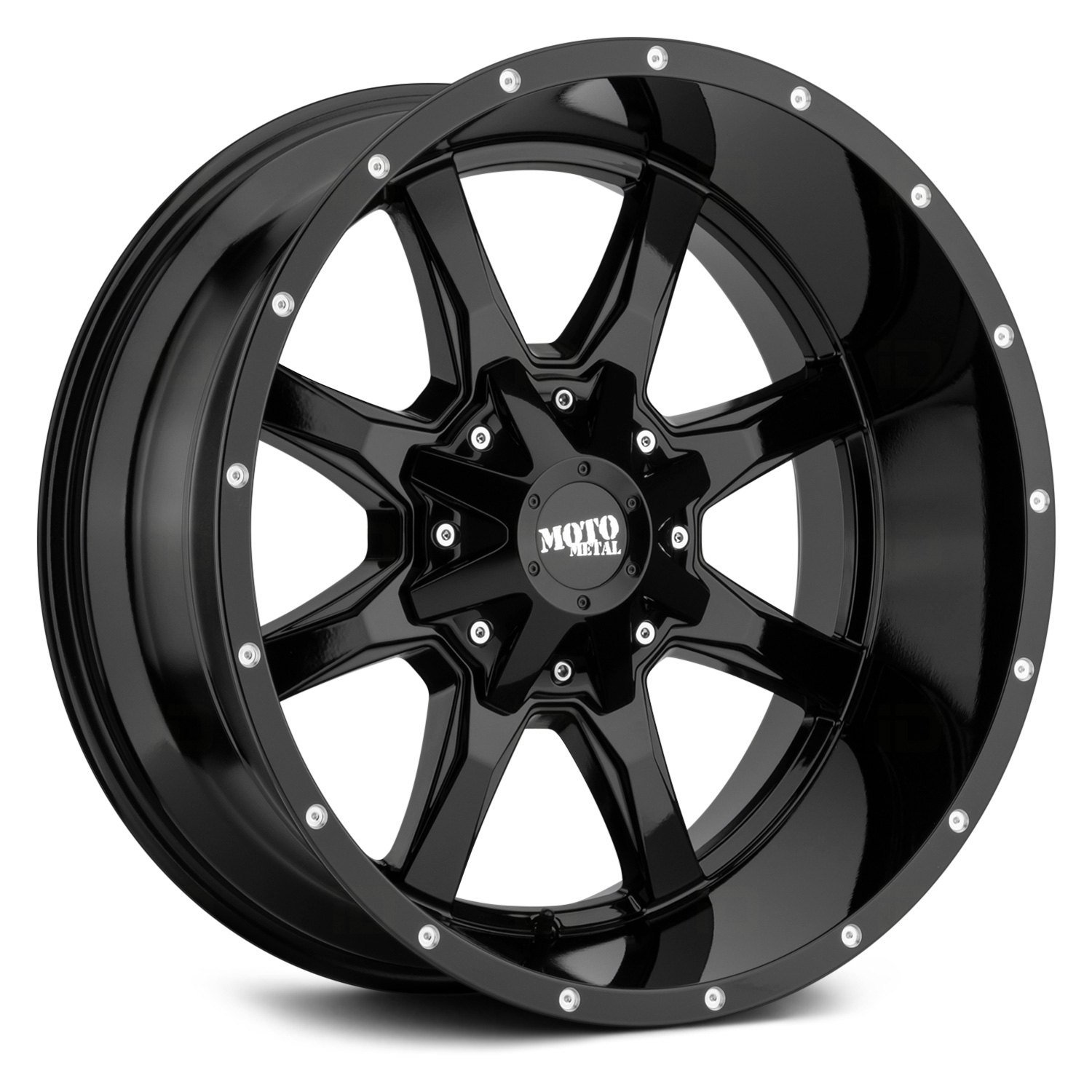 MOTO METAL® MO970 (MADE IN USA) Wheels - Gloss Black With Milled Lip Rims