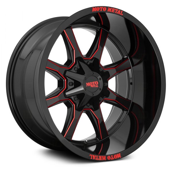 MOTO METAL® MO970 Wheels Gloss Black Milled with Red
