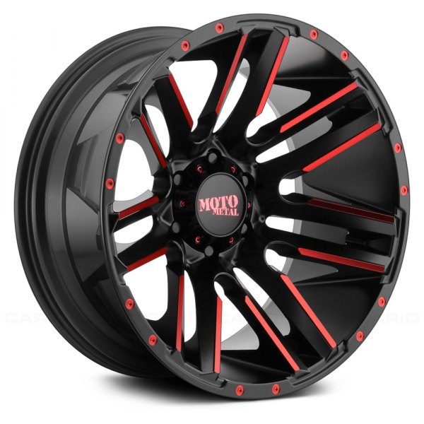 MOTO METAL® MO978 RAZOR Wheels Satin Black with Red