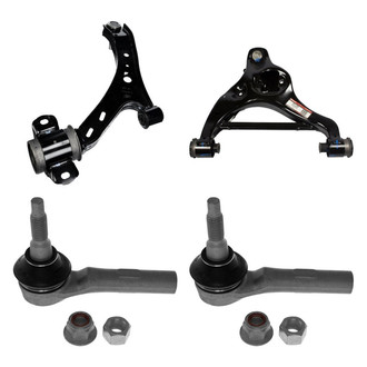 Motorcraft® - Front Driver Side Lower and Upper Control Arm with Ball Joint and Tie Rod End Kit