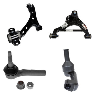 Motorcraft® - Front Driver Side Lower and Upper Control Arm with Ball Joint and Tie Rod End Kit