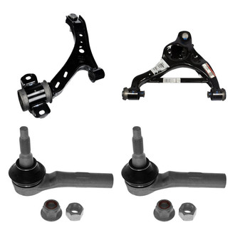 Motorcraft® - Front Driver Side Lower and Upper Control Arm with Ball Joint and Tie Rod End Kit