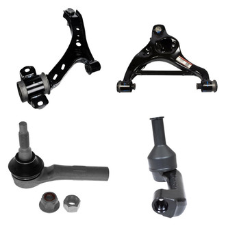 Motorcraft® - Front Driver Side Lower and Upper Control Arm with Ball Joint and Tie Rod End Kit