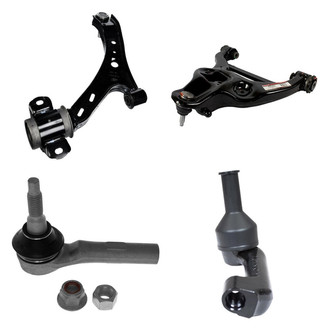 Motorcraft® - Front Driver Side Lower and Upper Control Arm with Ball Joint and Tie Rod End Kit