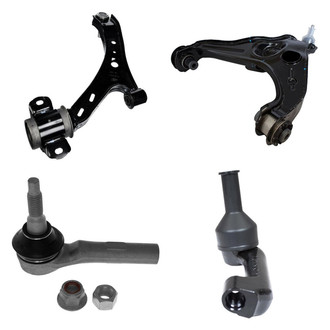 Motorcraft® - Front Driver Side Lower and Upper Control Arm with Ball Joint and Tie Rod End Kit