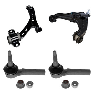 Motorcraft® - Front Driver Side Lower and Upper Control Arm with Ball Joint and Tie Rod End Kit