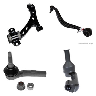Motorcraft® - Front Driver Side Lower and Upper Control Arm with Ball Joint and Tie Rod End Kit