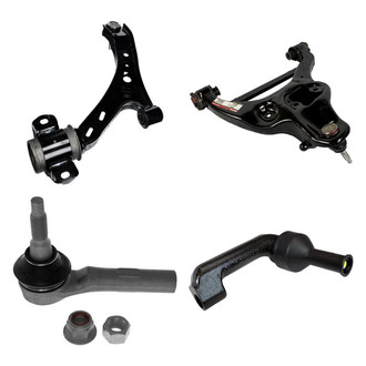 Motorcraft® - Front Passenger Side Lower and Upper Control Arm with Ball Joint and Tie Rod End Kit