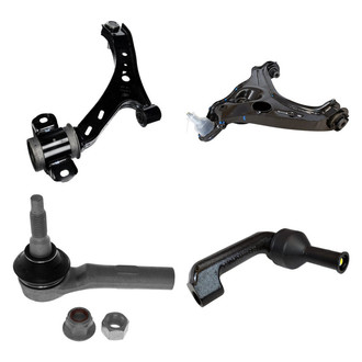 Motorcraft® - Front Passenger Side Lower and Upper Control Arm with Ball Joint and Tie Rod End Kit