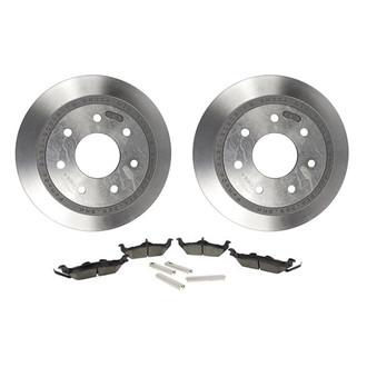 Motorcraft® - Standard Premium 1-Piece Plain Brake Kit with Semi-Metallic Brake Pads