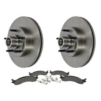 Motorcraft® - Standard Premium 1-Piece Plain Brake Kit with Semi-Metallic Brake Pads