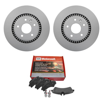 Motorcraft® - Standard Premium 1-Piece Plain Brake Kit with Semi-Metallic Brake Pads