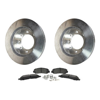 Motorcraft® - Standard Premium 1-Piece Plain Brake Kit with Semi-Metallic Brake Pads